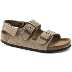 Shop Birkenstock Milano Hl Suede Kids Taupe