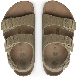 Shop Birkenstock Milano Kids Vegan Vegan Canvas Faded Khaki
