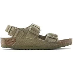 Shop Birkenstock Milano Kids Vegan Vegan Canvas Faded Khaki