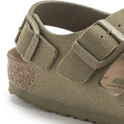 Shop Birkenstock Milano Kids Vegan Vegan Canvas Faded Khaki