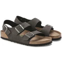 Clearance Birkenstock Milano Vegan Desert Dust Black