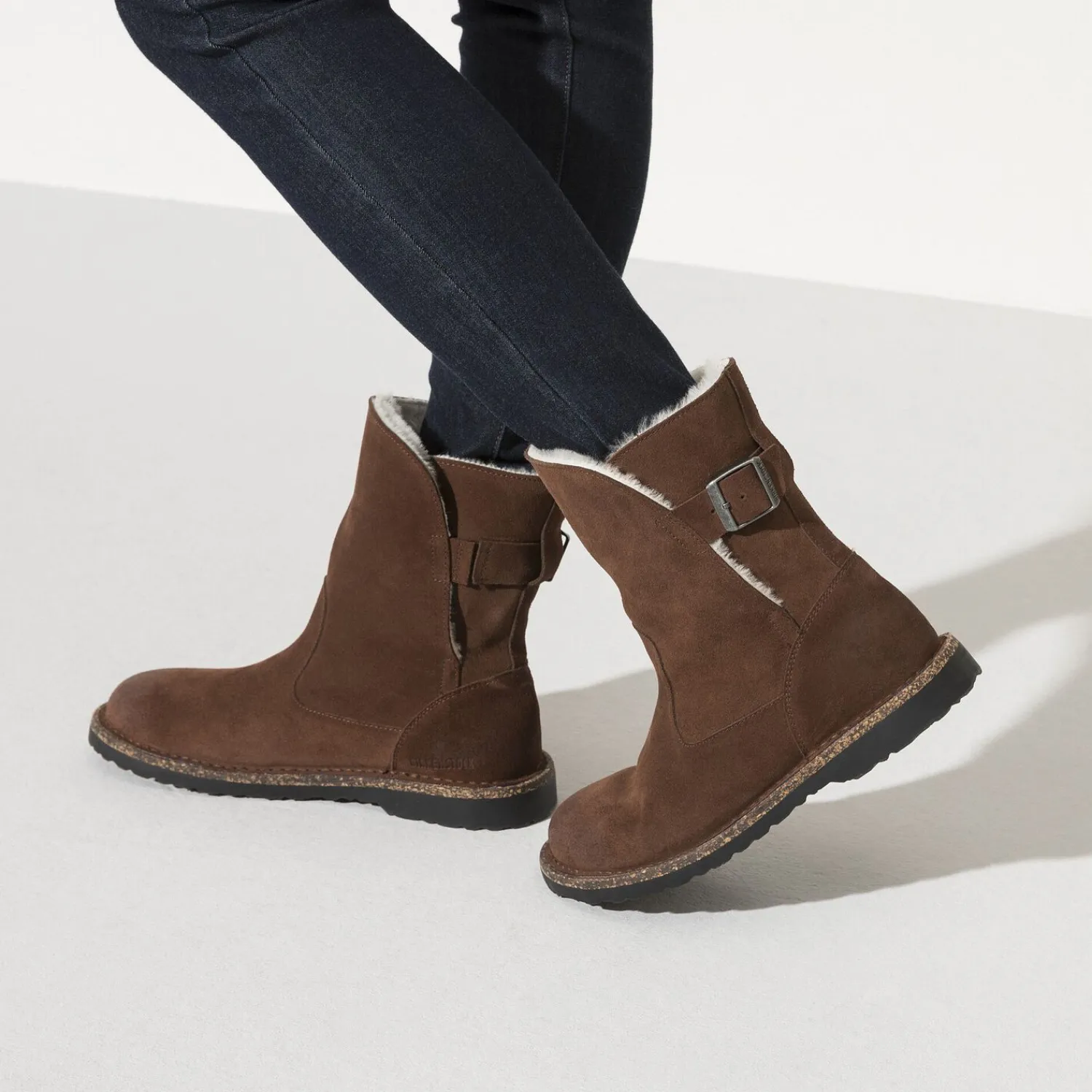 New Birkenstock Uppsala En Fourrure D'Agneau Espresso