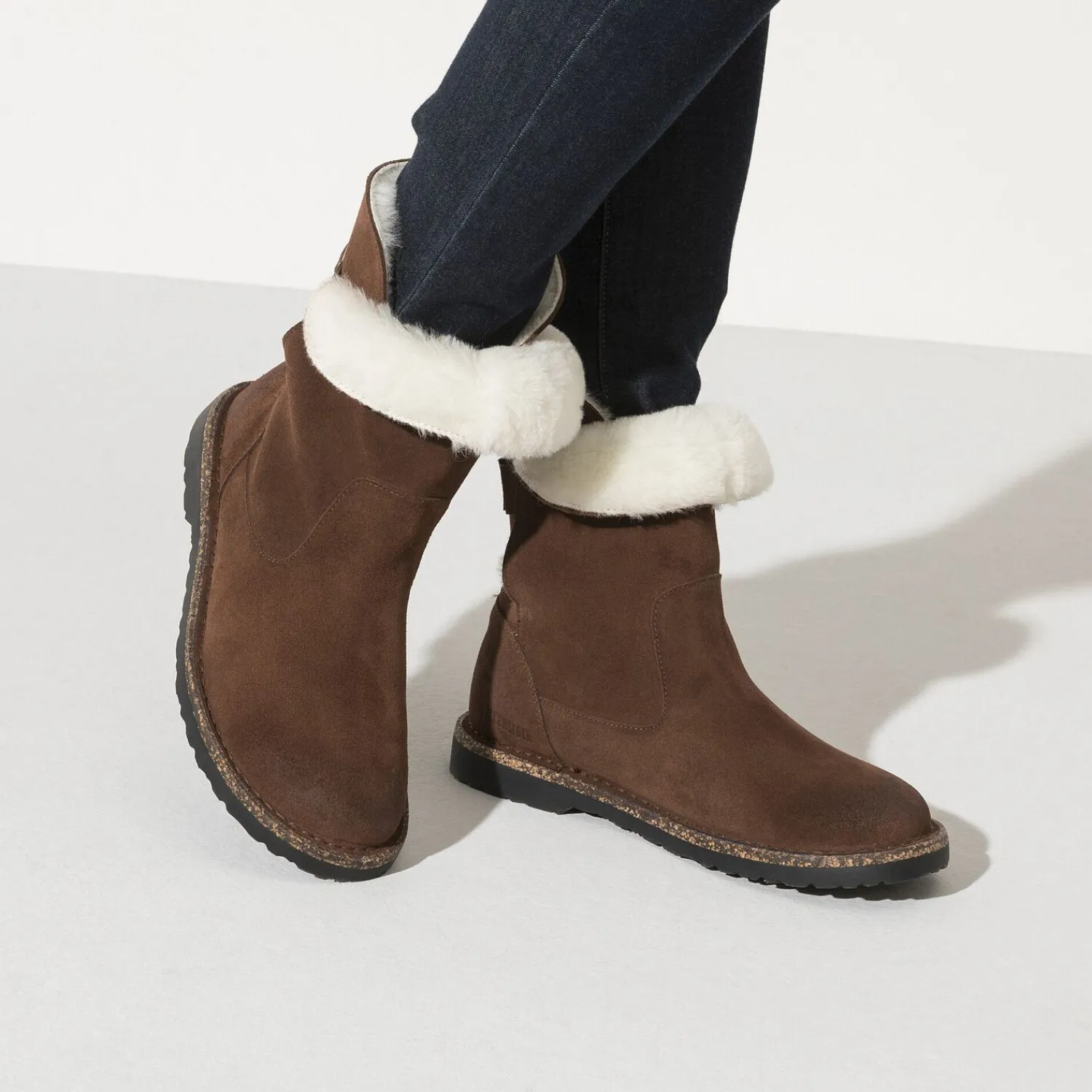 New Birkenstock Uppsala En Fourrure D'Agneau Espresso